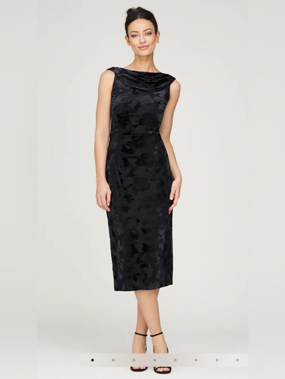 JS Collection Dress, NEW! Size 12, Black, Burnout Velvet Floral
